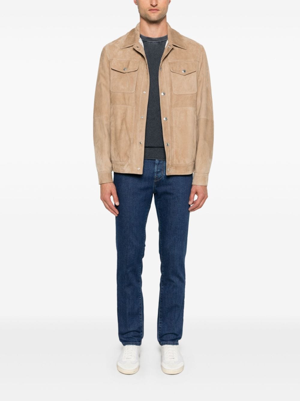 JACOB COHEN – Pull cachemire bleu marine