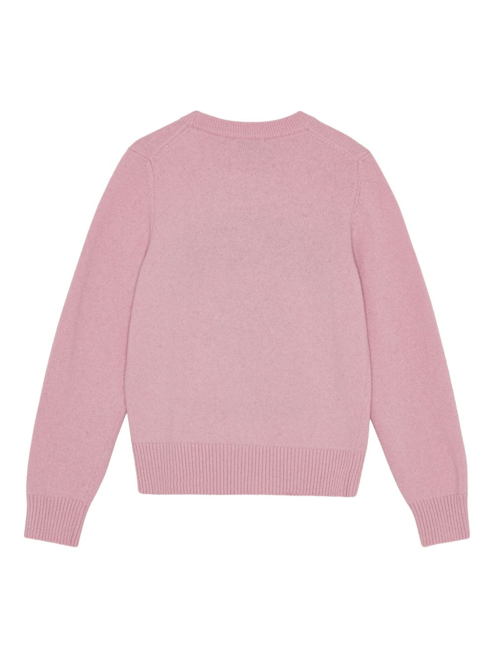 GANNI – Sweat en laine rose à motif signature