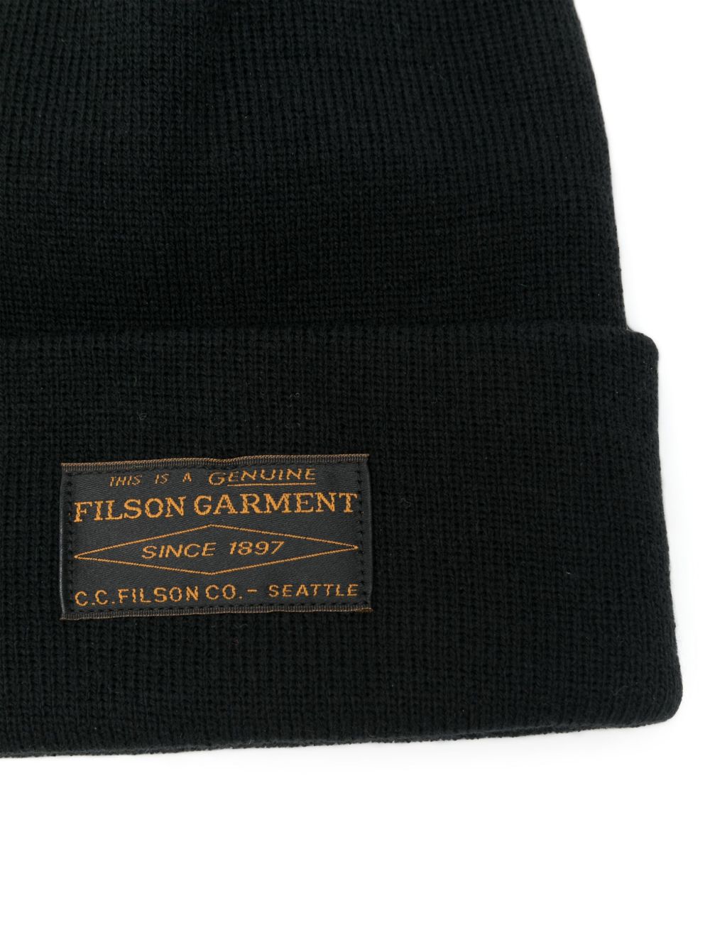 FILSON – Bonnet en maille noire à patch logo