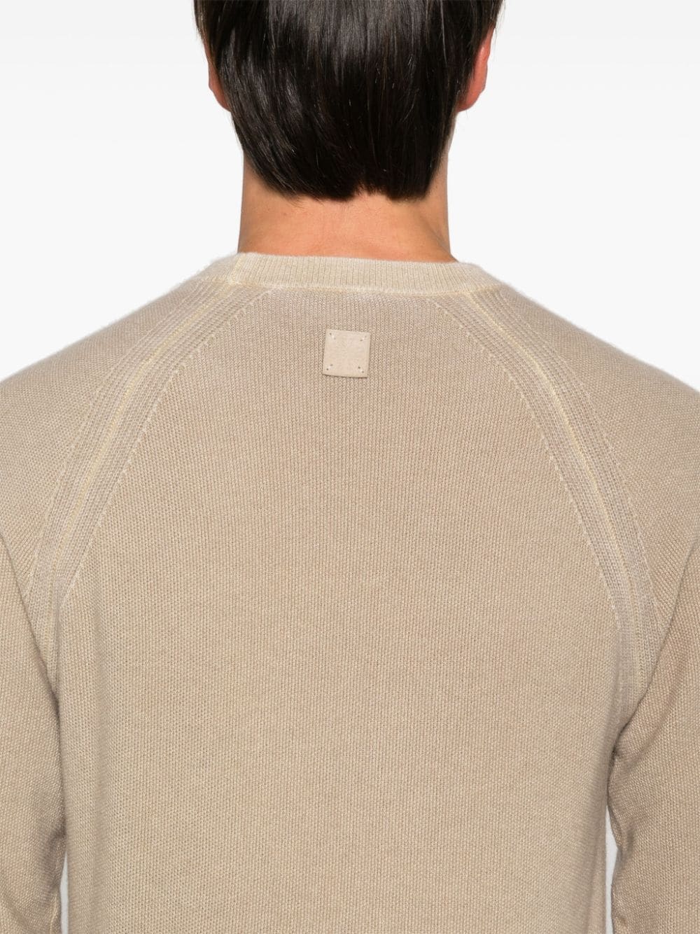 JACOB COHEN – Pull col rond cachemire taupe