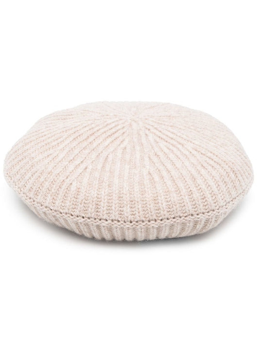GANNI – Ribbed Wool Hat écru femme