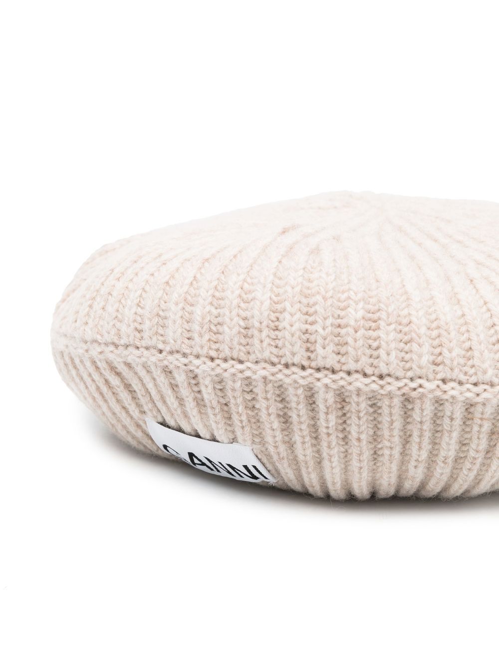 GANNI – Ribbed Wool Hat écru femme
