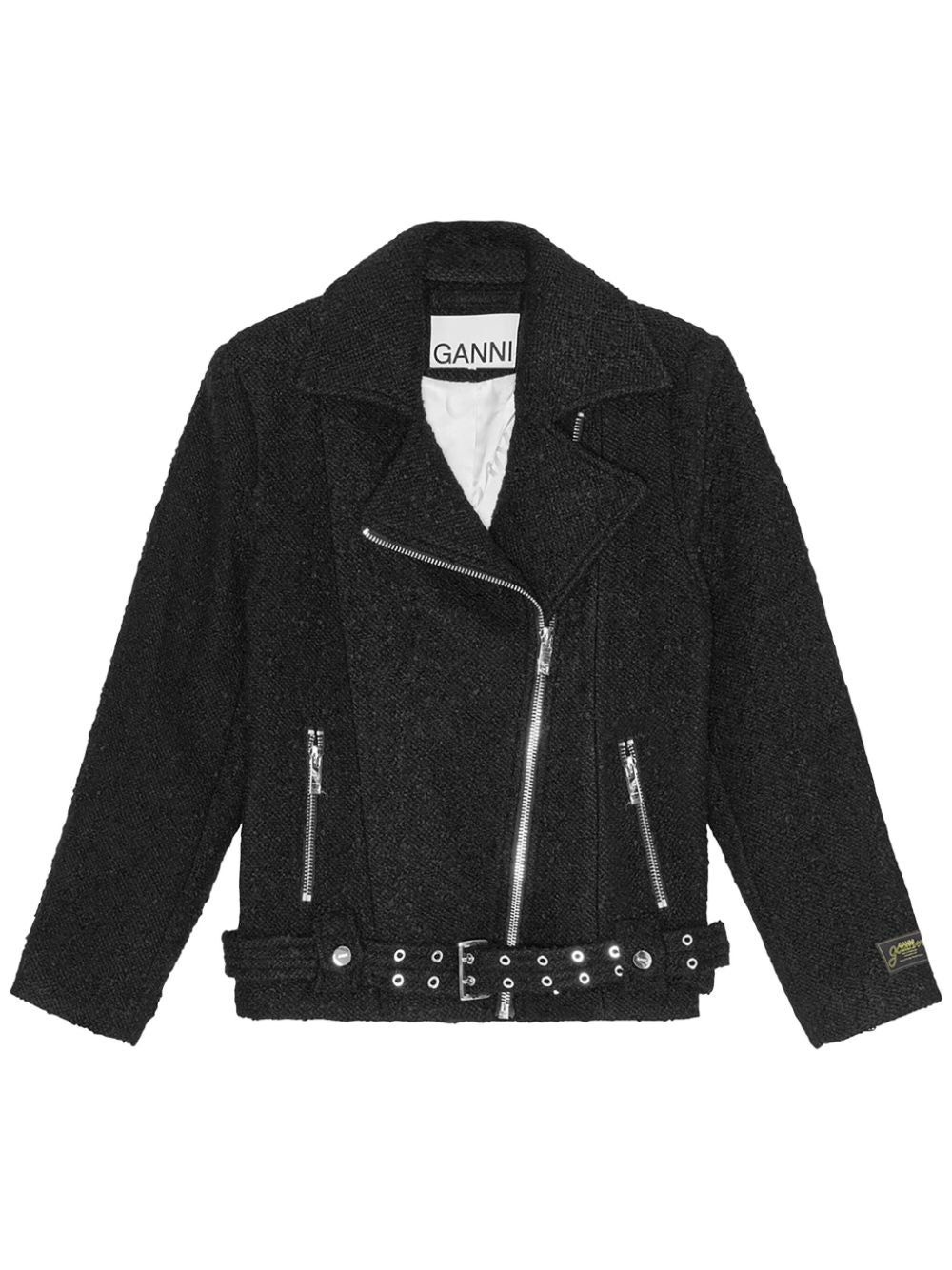 GANNI – Textured Bouclé Wool Biker Jacket