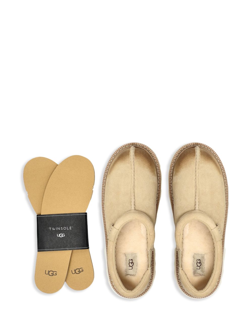 UGG AUSTRALIA – Sandales en suède beige à semelle crantée