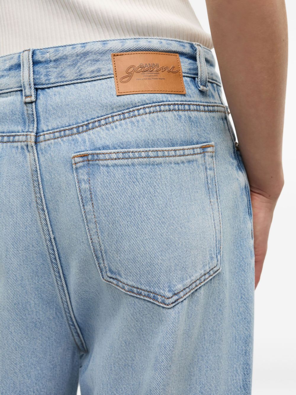 GANNI – Jean large en denim de coton biologique bleu clair