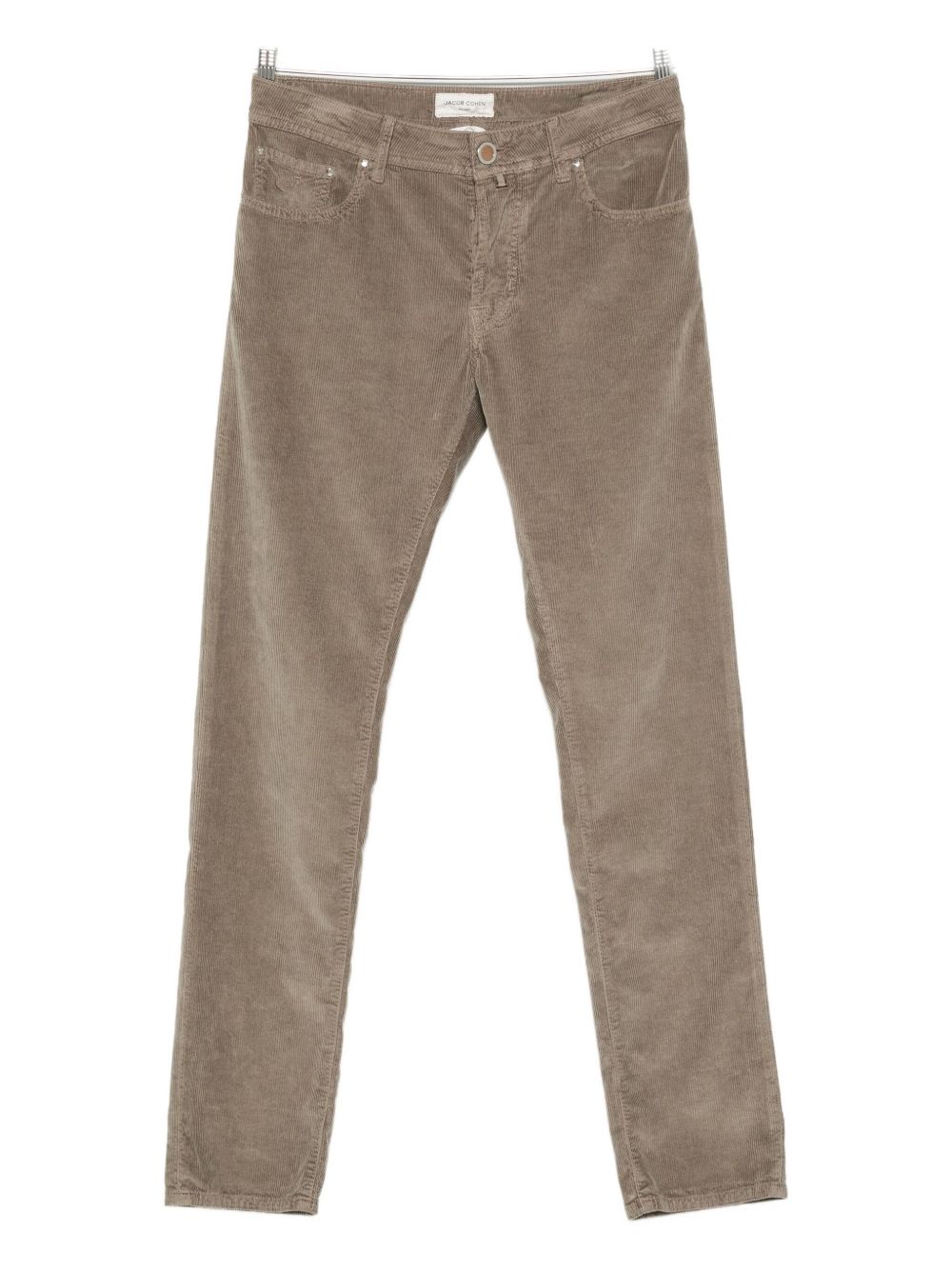 JACOB COHEN – Pantalon velours côtelé gris taupe