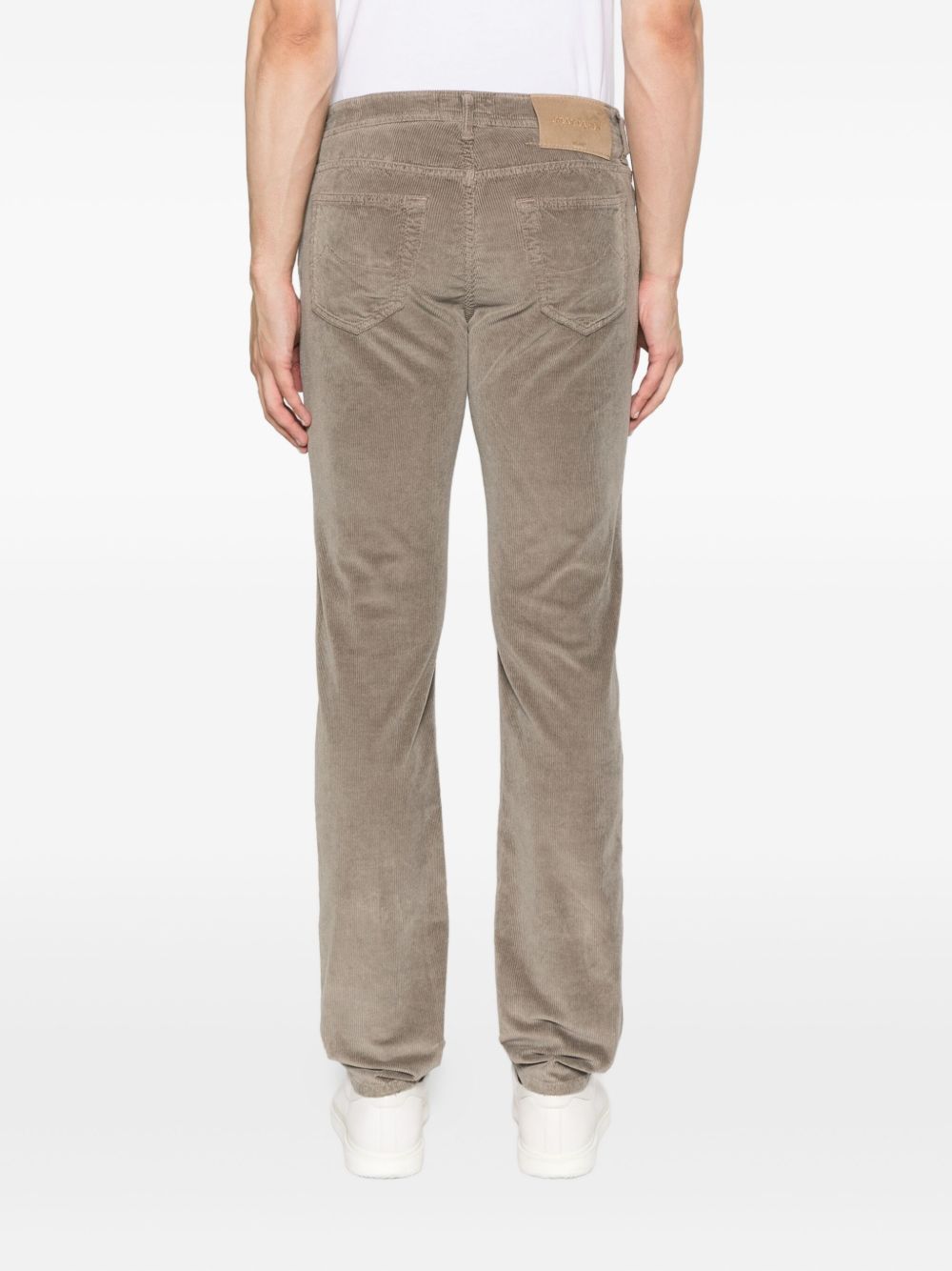 JACOB COHEN – Pantalon velours côtelé gris taupe