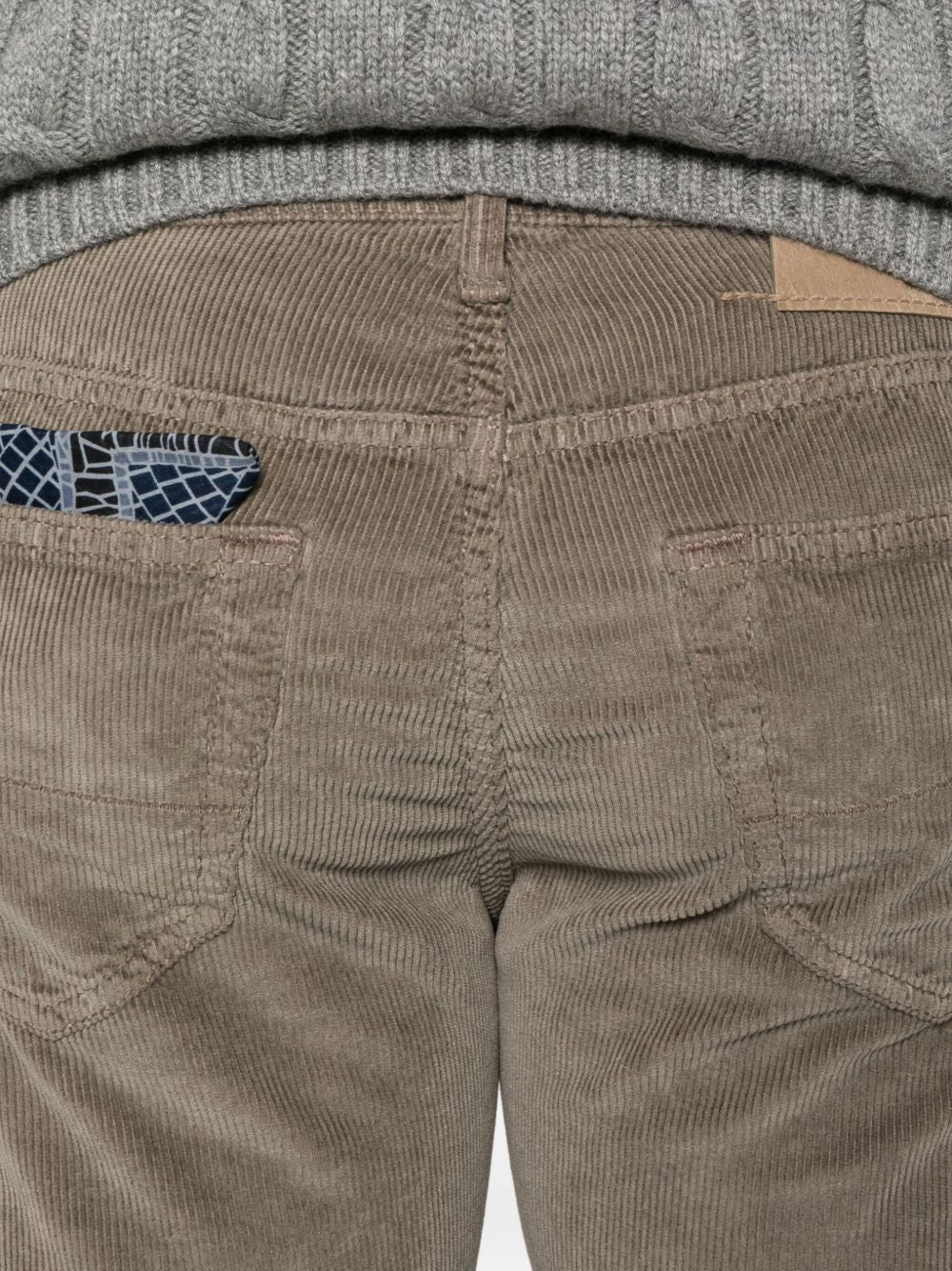 JACOB COHEN – Pantalon velours côtelé gris taupe