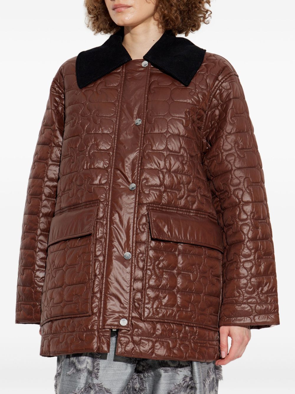 GANNI – Quilted Nylon Jacket à col contrastant