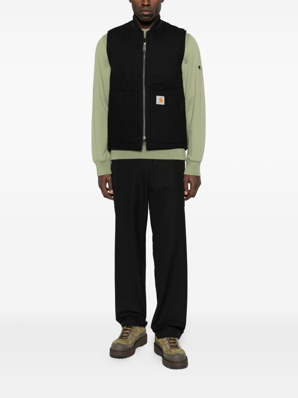 CARHARTT WIP MAIN – Gilet zippé noir en coton