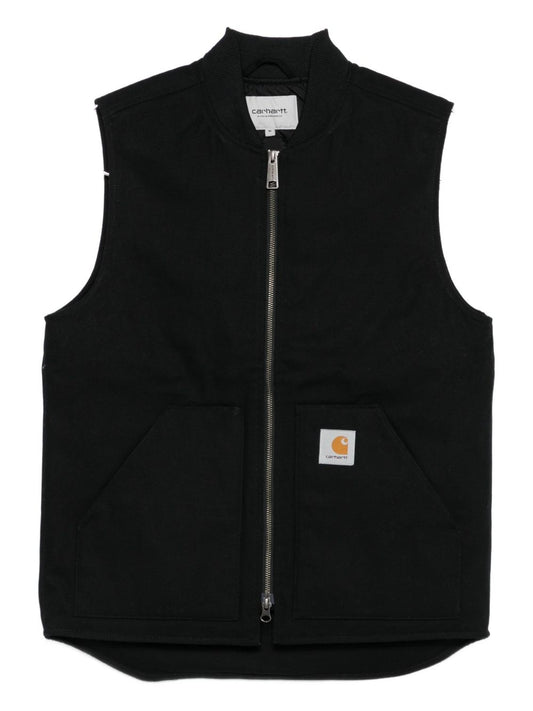CARHARTT WIP MAIN – Gilet zippé noir en coton