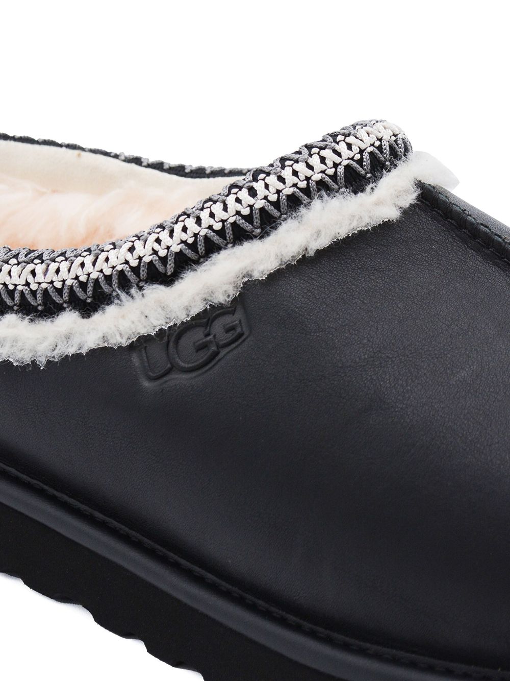 UGG AUSTRALIA – Mules Tasman en cuir noir