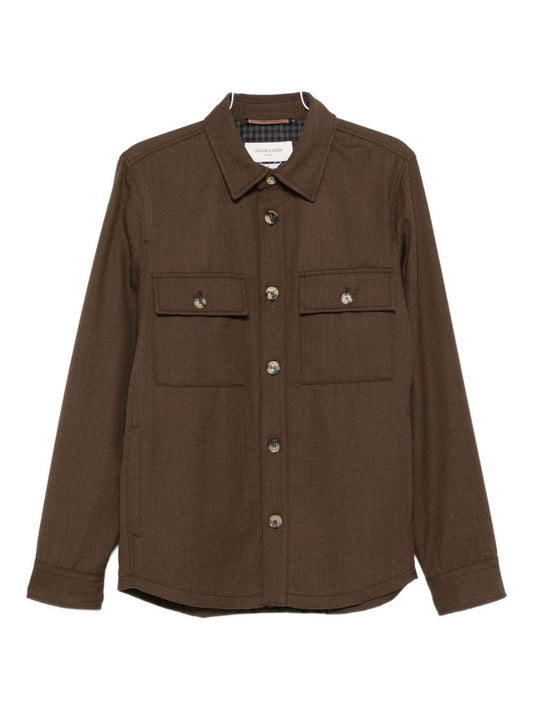 JACOB COHEN – Veste chemise en laine marron