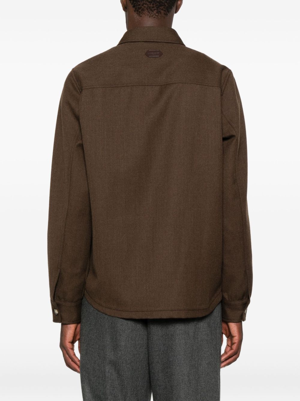 JACOB COHEN – Veste chemise en laine marron