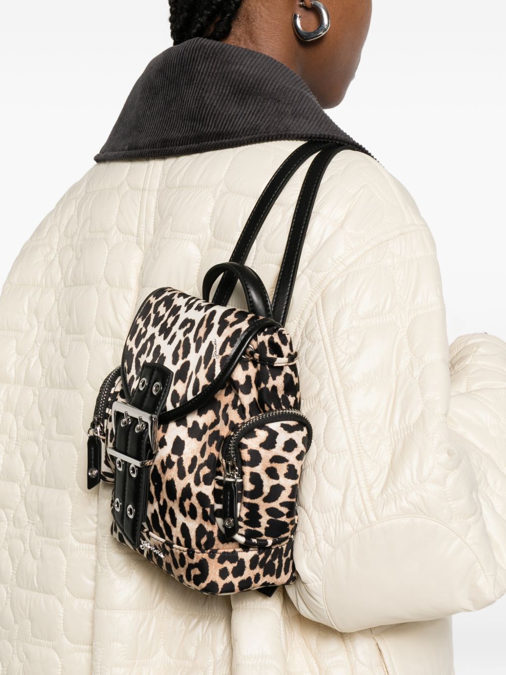 GANNI – Bucky Nano Backpack Leopard