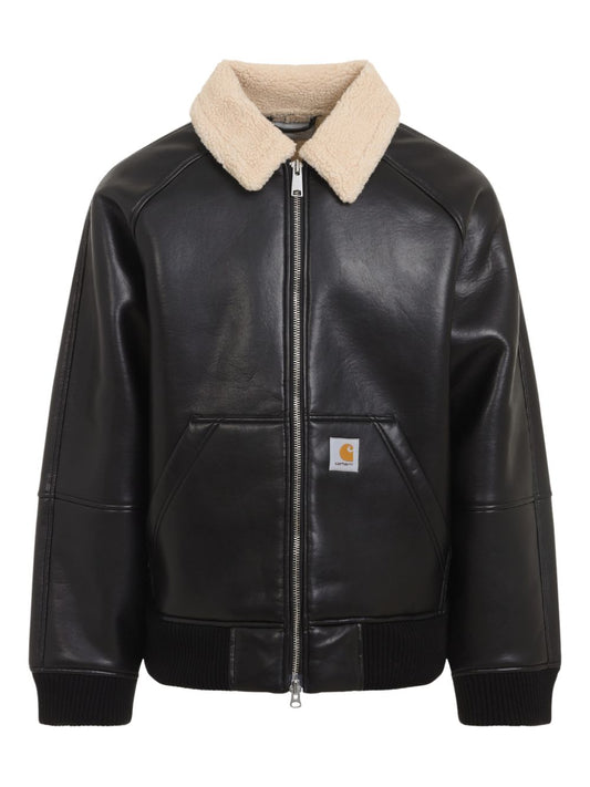 CARHARTT WIP PRE – Veste noire col shearling