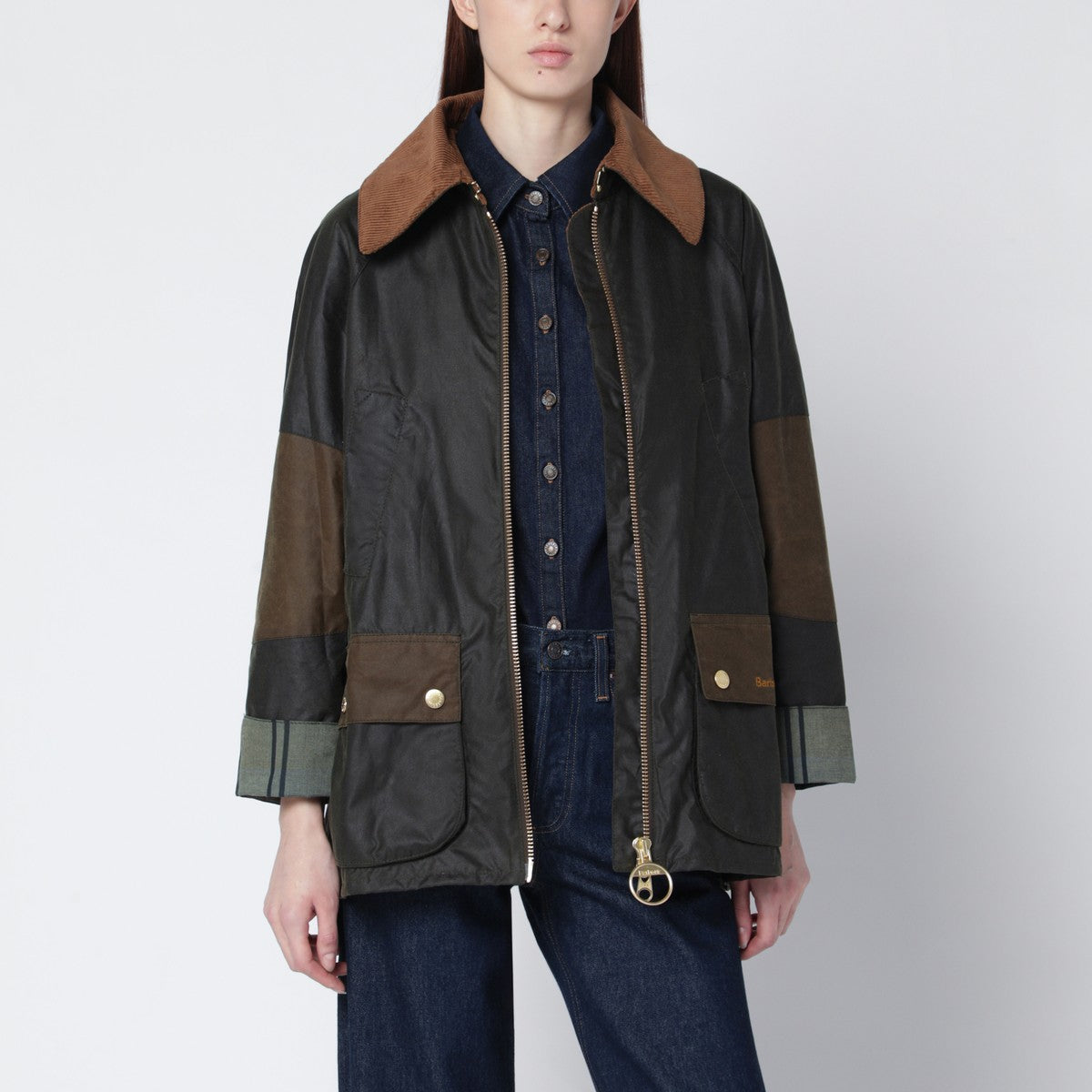 BARBOUR – Veste cirée col contrasté